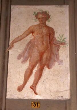 Affresco con figura virile danzante